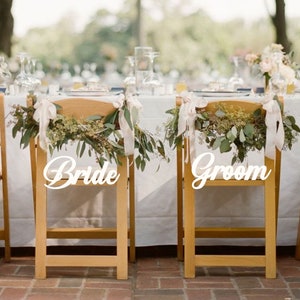 Custom Bride and Groom Chair Signs