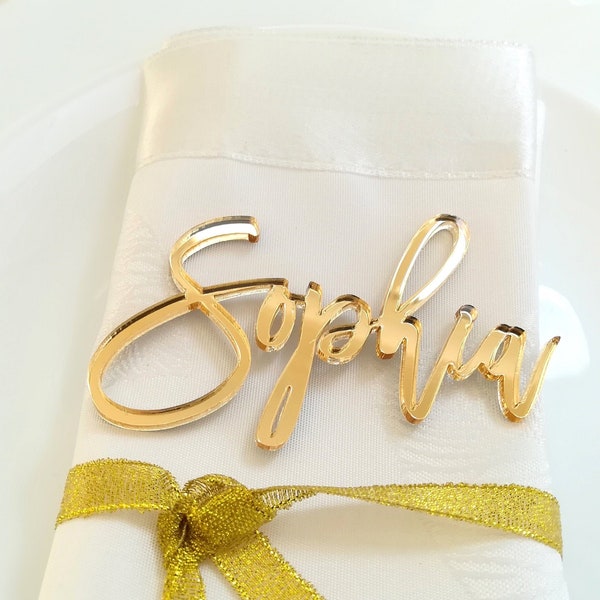 Wedding place cards, laser cut names for wedding table decoration, custom name place cards, laser cut names