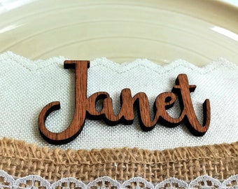 Wedding place cards, laser cut names for wedding table decoration, custom name place cards