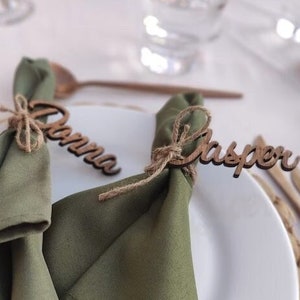 Segnaposto per matrimoni / Etichette personalizzate tagliate al laser / Nomi in acrilico per eleganti decorazioni da tavola