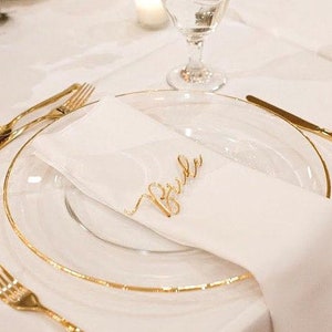 Wedding place cards, laser cut names for wedding table decoration, acrylic place card, golden mirror place card, decorazioni di nozze d'oro