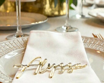 Custom laser cut name tags place cards for wedding