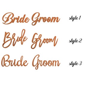 Wedding Chair Signs, Bride and Groom Chair Signs, wedding table decoration, wedding chair decoration, bride groom signs for wedding chair image 5