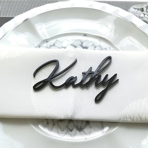 wedding place cards, place cards for wedding, black acrylic name place card