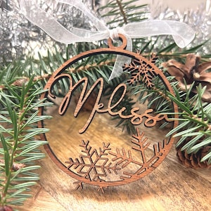 Palline per albero di Natale, Etichette regalo personalizzate con nome, nomi tagliati al laser
