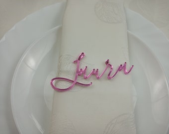 Wedding place cards, laser cut names for wedding table decoration, custom name place cards