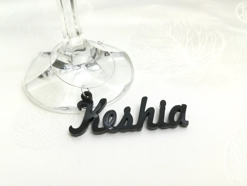 Wine Glass Charms Laser Cut Names Custom Wine Charm Custom Etsy