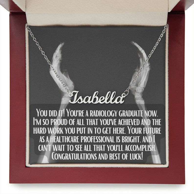 Radiology Graduation Gift, Personalized Name Necklace, Xray Gifts, Xray