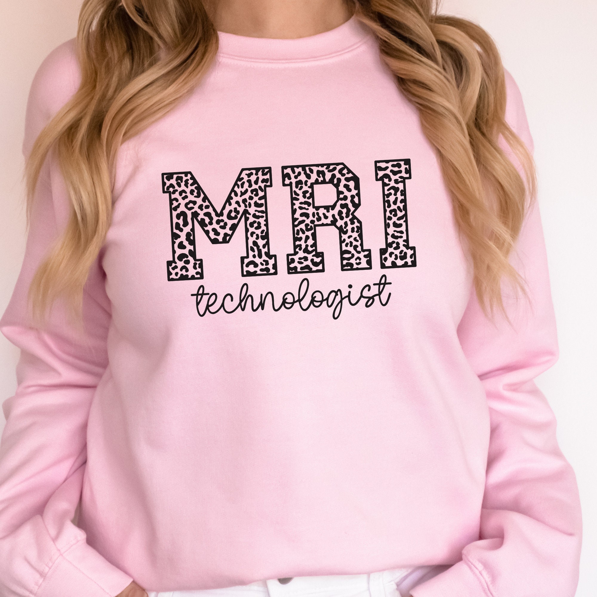 Leopard Print MRI Tech Crew Neck Sweatshirt Perfect for MRI