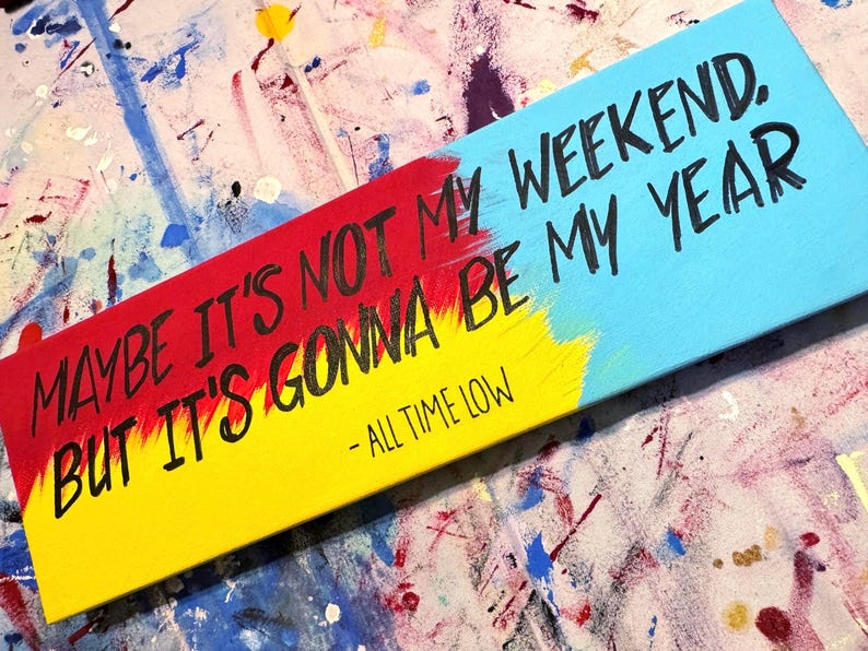 Weightless - All Time Low // Customizable Handpainted Quote Canvas Art Wall Decor image 4
