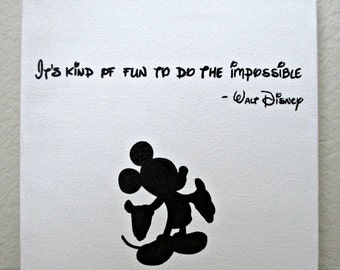 It’s Kind of Fun - Walt Disney // Customizable Handpainted Quote Canvas Art Wall Decor