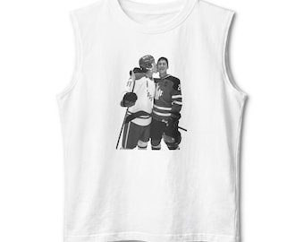 Gespierde tanktop met foto hockeyspelers | Vintage teamijshockeyprint