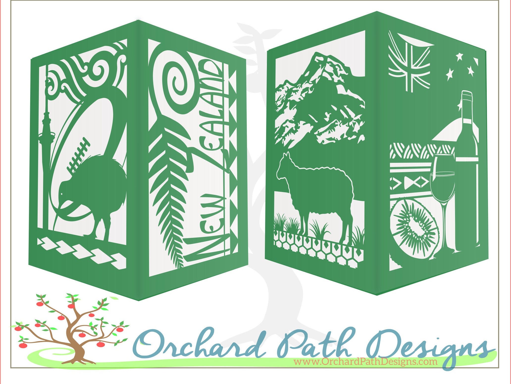 New Zealand themed Paper Lantern