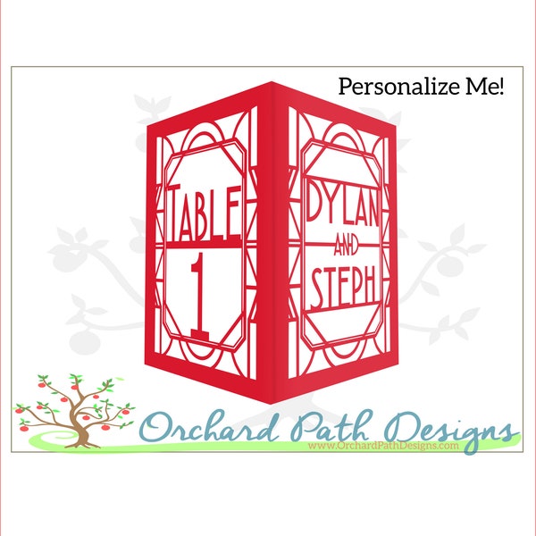 Personalized Art Deco Style 1 themed Paper Lantern for centerpieces