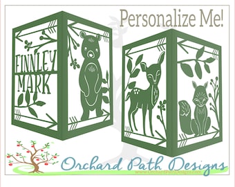Cute Woodland Animals personalized Paper Lantern