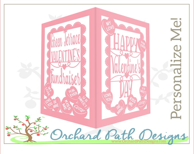 Valentine's Conversation Hearts Themed Personalized Paper Lantern