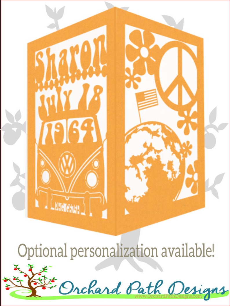 1960/'s Decade Themed Paper Lantern with optional Personalization