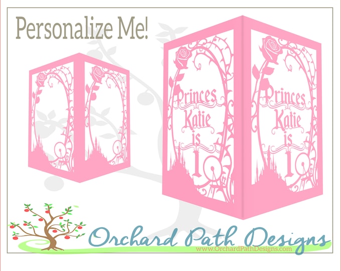 Sleeping Beauty themed Personalized Paper Lantern for wedding centerpiece, shower decoration, birthday party