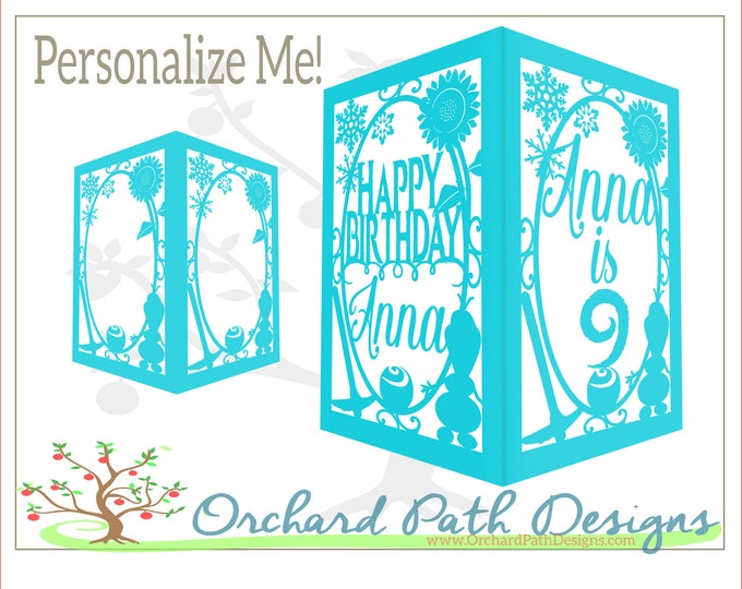 Frozen themed Personalized Paper Lantern for wedding centerpiece, shower decoration, birthday party