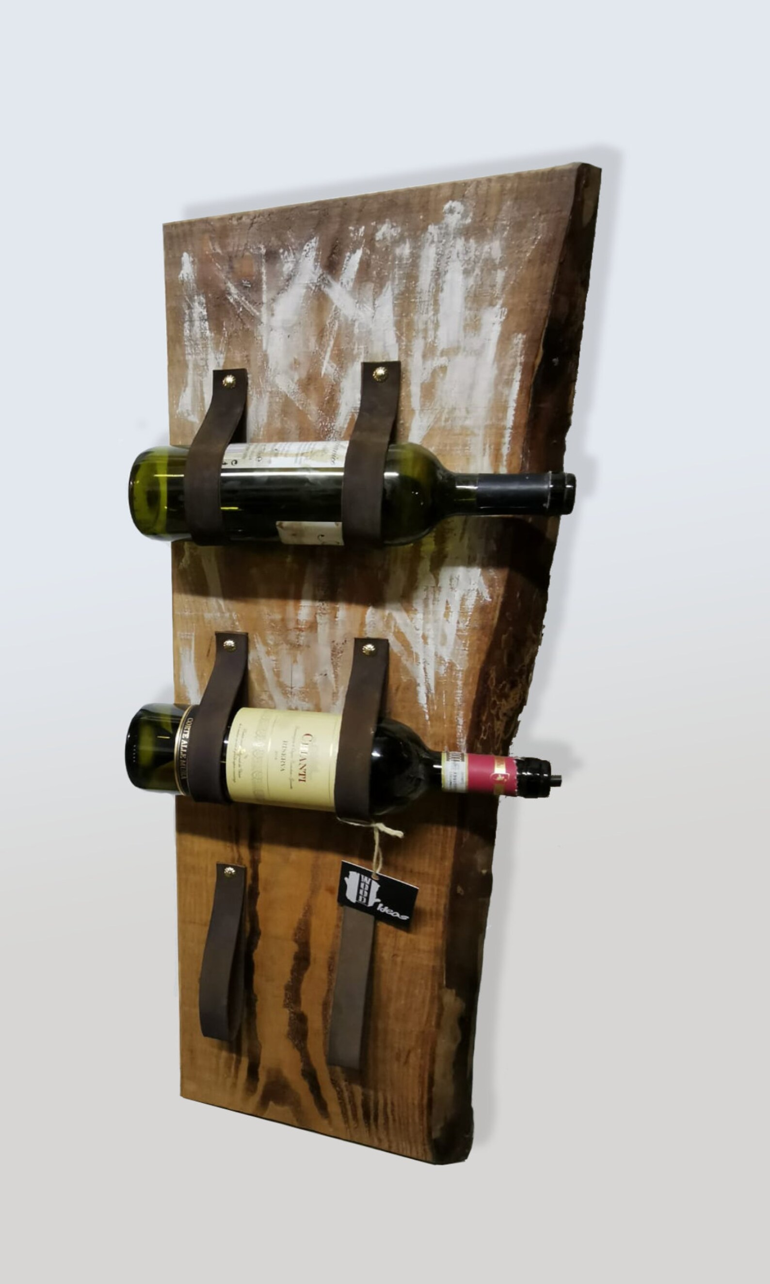 Portabottiglie in Legno Da Parete (3 Bottiglie) - Wall Wooden Wine Rack ...