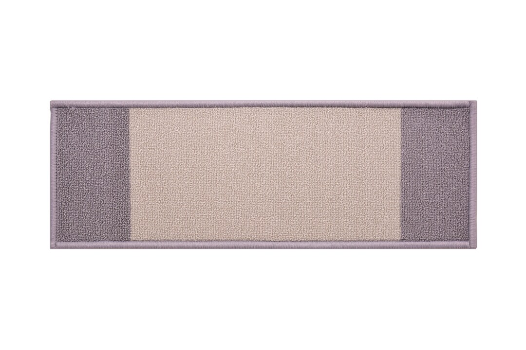 Machine Washable Stair Tread Solid Bordered Grey Skid Resistant Latex Back Carpet Stair Treads