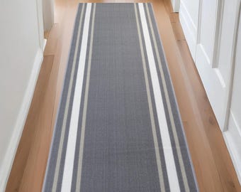 Machine Washable Custom Size Runner Rug Solid Border Grey Slip Resistant Runner Rug Customize By Feet and 26&quot;, 31.5&quot; and 36&quot; Width Option