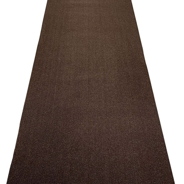 Custom Size Solid Adhesive Brown Skid Resistant Runner Rug Cut To Size Non Slip Runner Rug Customize By Feet
