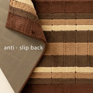 Custom Size Brown Geometric Runner Rug – Machine Washable, Slip Resistant, 26/32/36” Wide, Up to 50 Ft immagine 4