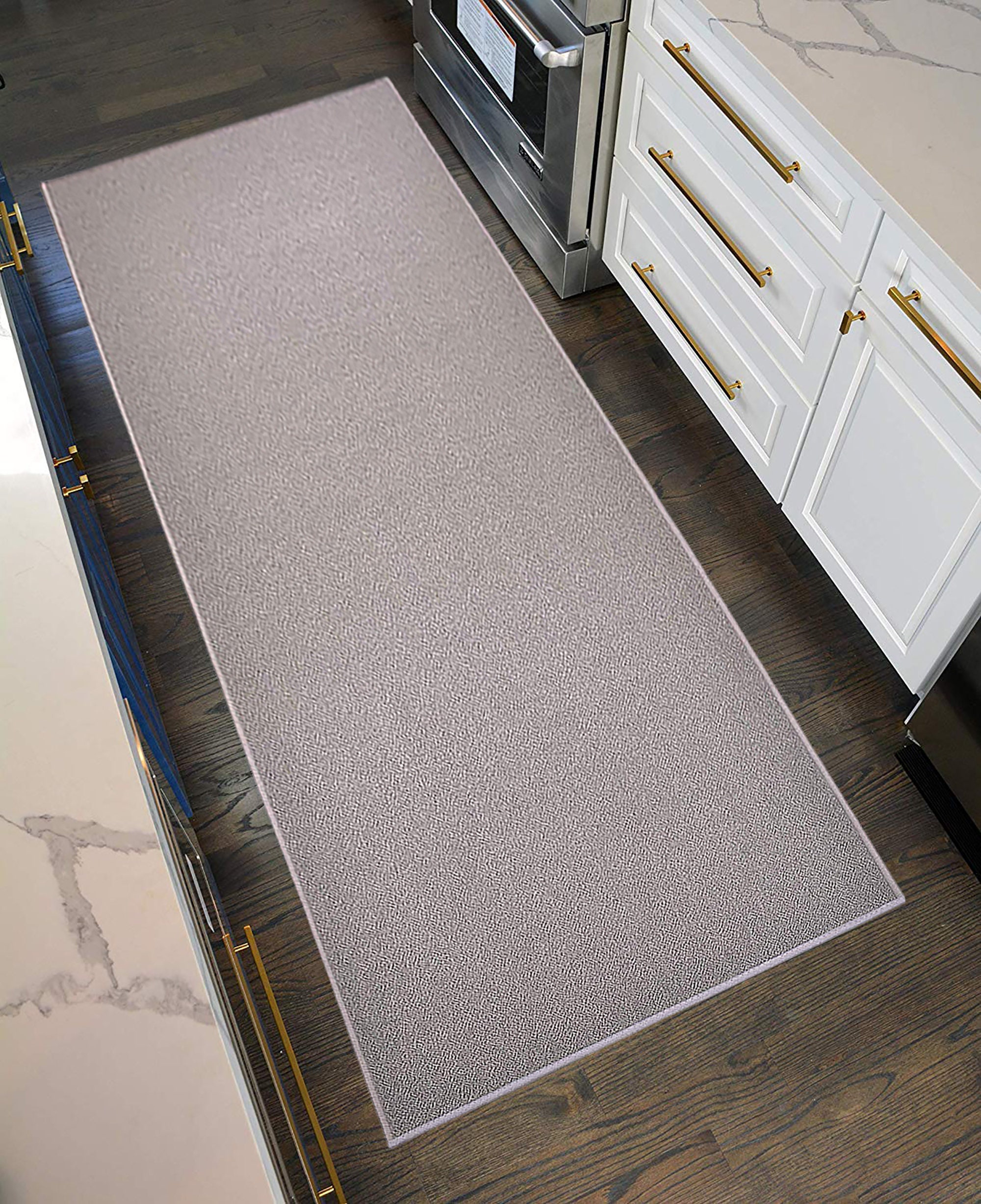 Machine Washable Custom Size Runner Rug Solid Color Grey Skid Etsy UK