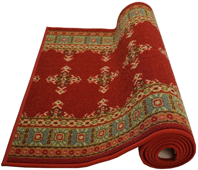 Machine Washable Custom Size Runner Rug Persian Kilim Red Skid Etsy