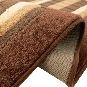 Custom Size Brown Geometric Runner Rug – Machine Washable, Slip Resistant, 26/32/36” Wide, Up to 50 Ft immagine 6