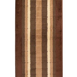 Custom Size Brown Geometric Runner Rug – Machine Washable, Slip Resistant, 26/32/36” Wide, Up to 50 Ft immagine 3