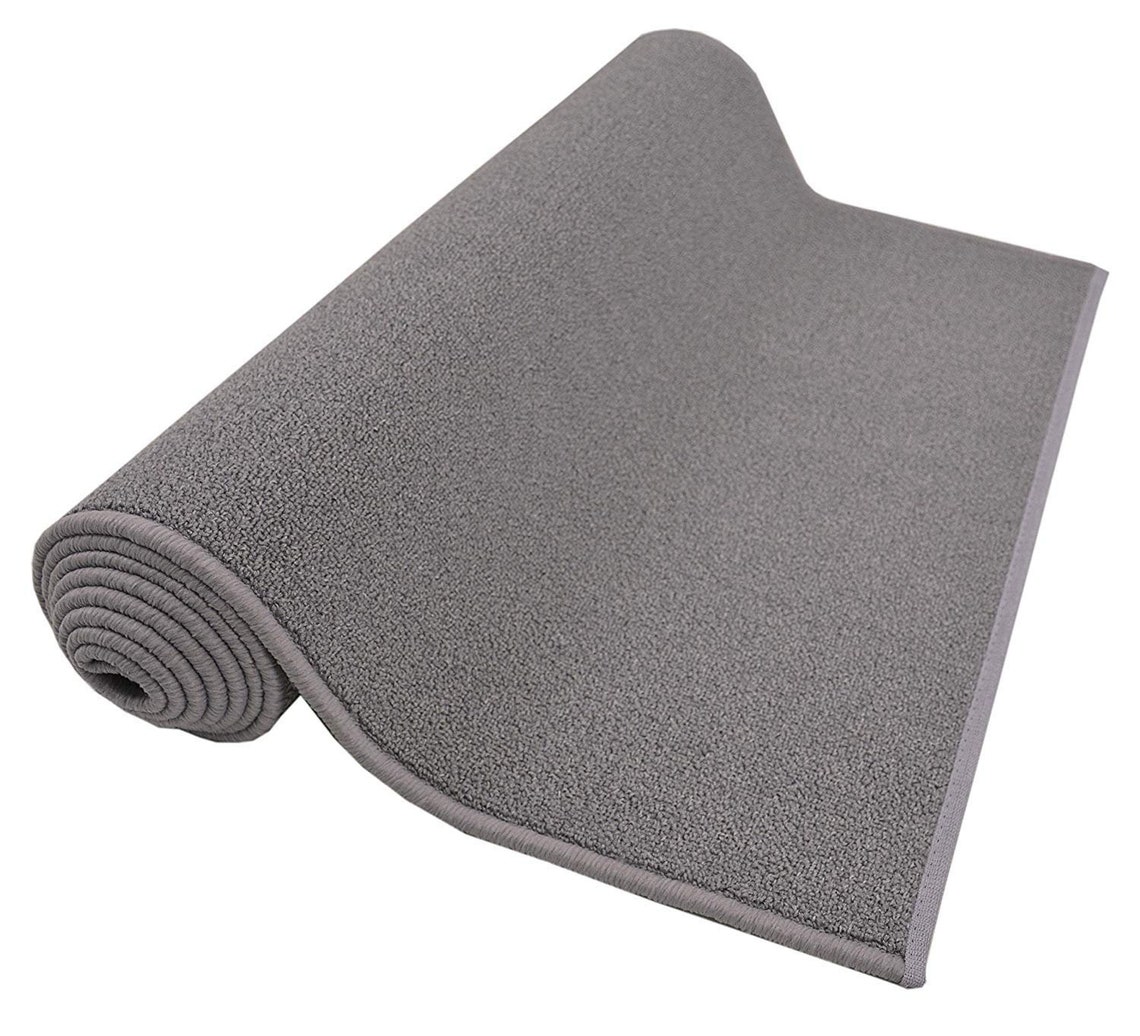 Custom Size Runner Rug Solid Color Grey Skid Resistant Runner Etsy