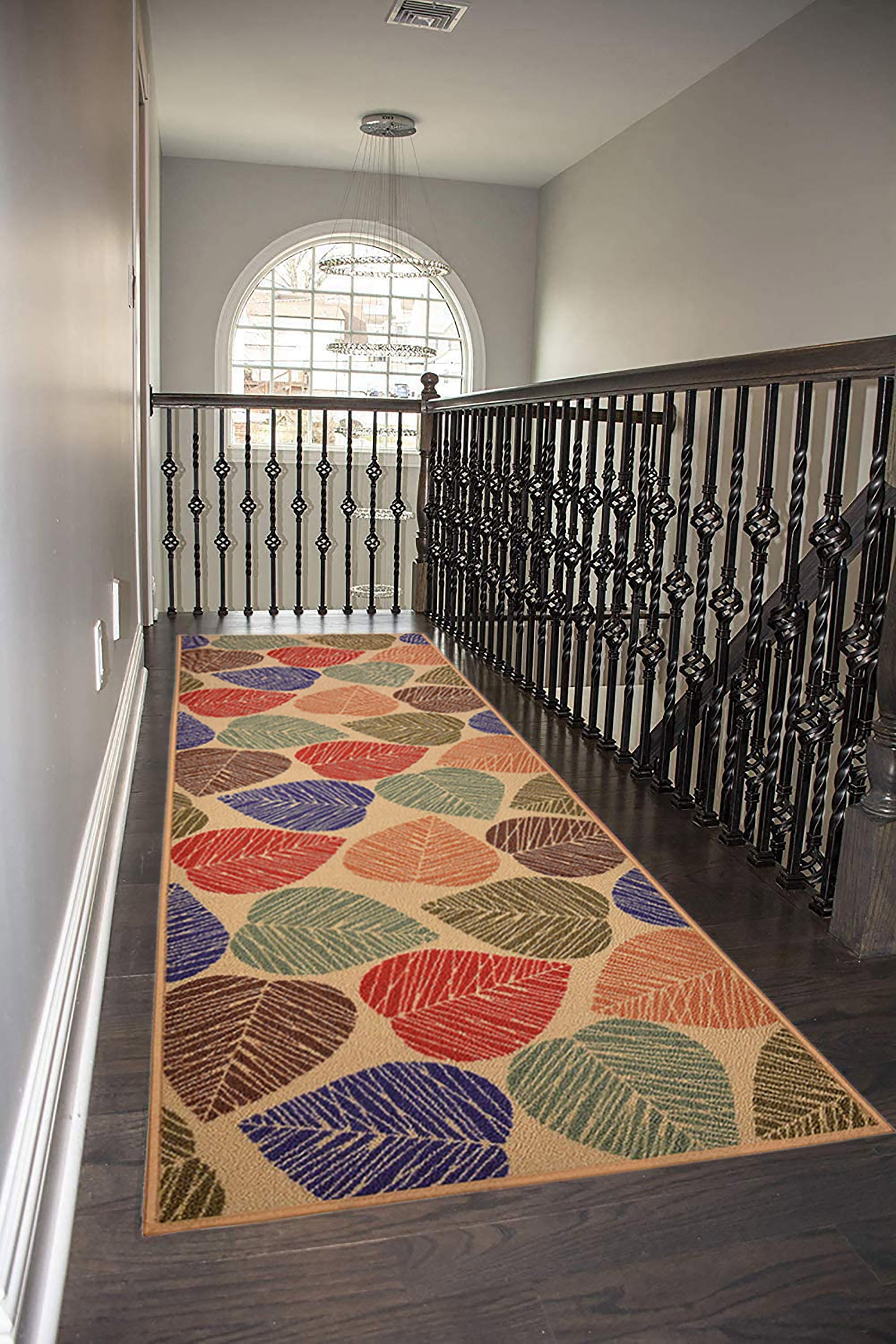 Custom Size Runner Rug Leaves Beige Runner Rugs Pick Your Own Etsy