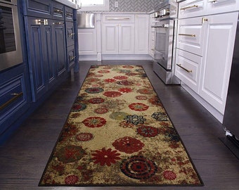 Customizable Length Rugs 80cm Wide Traditional Vintage Hallway Carpet American Style Floral Area with Non-Slip Backing Size : 80x950cm Customizable Length Rugs 80cm Wide Traditional Vintage Hallway Carpet American Style Floral Area with Non-Slip Backing Size : 80x950cm