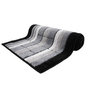 Machine Washable Geometric Runner Rug: Grey & Black, Custom Size, 26" - 32" - 36" Width and Up to 50 Feet Length bild 6