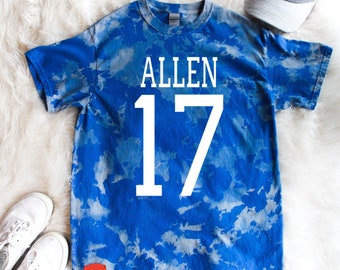 Josh Allen UNISEX Tee, Buffalo T shirt, Bills, Buffalo Mafia, Football Shirt, Buffalo Bleach Dyed, Allen Bleach Dyed