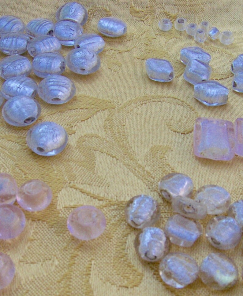 68 FROSTED PINK Glass Beads VARIOUS Shapes and Sizes Etsy