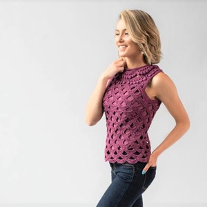 Crochet Pattern for Joilee Top, crochet lace, mesh summer and early fall crochet top image 1
