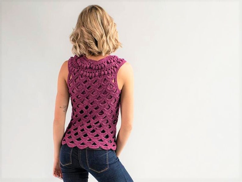 Crochet Pattern for Joilee Top, crochet lace, mesh summer and early fall crochet top image 2