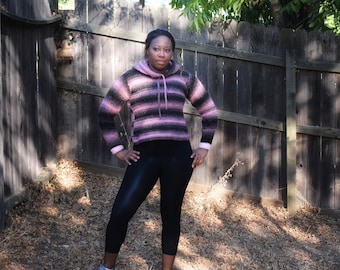 Kimberlyn Cropped Hoodie crochet pattern