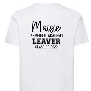 last day autographs cute design Customised school leavers t-shirt, your name's 