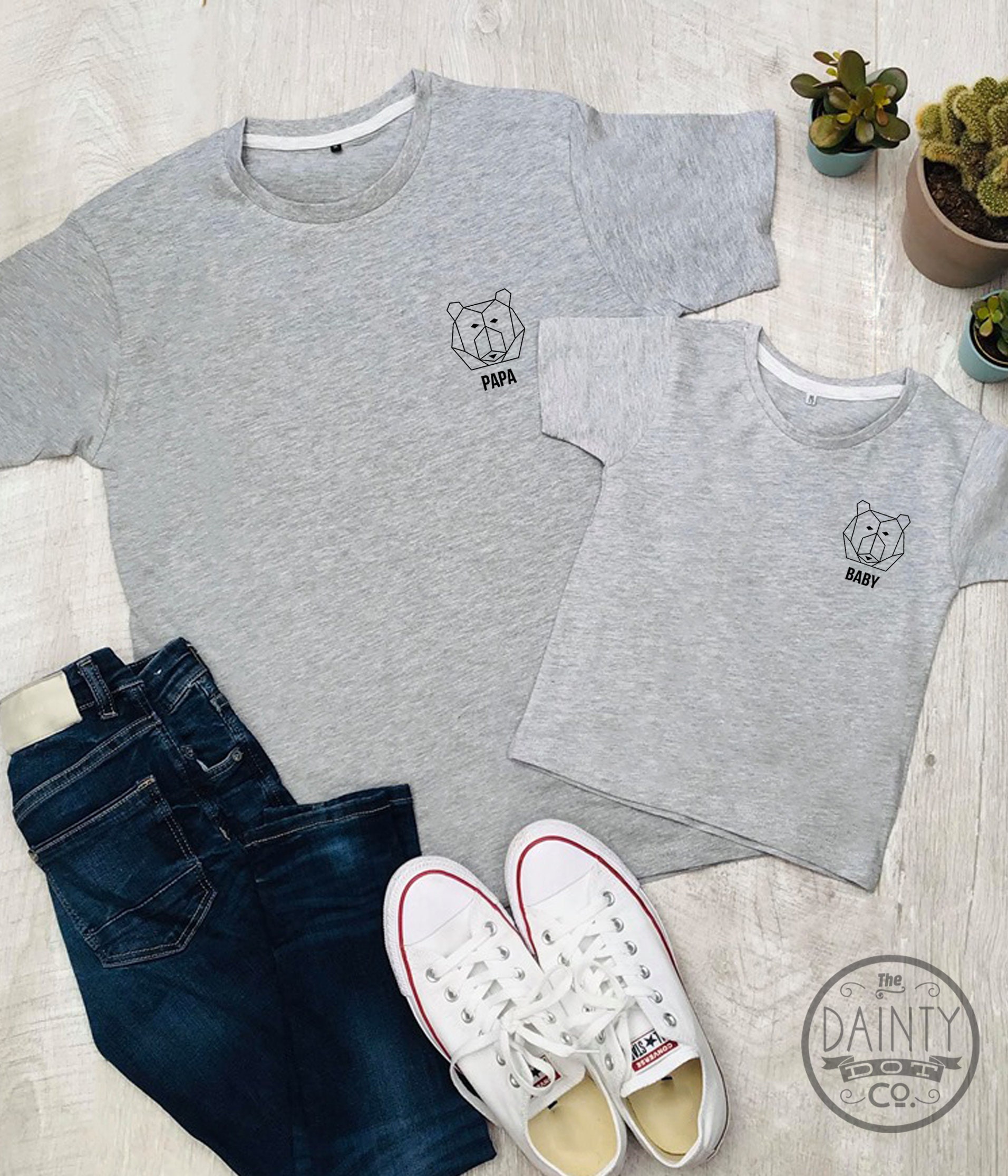 Image of Daddy Bear, Gifts For Him, Fathers Day Gifts, Father Son Matching Shirts, Dad Set, Dad Present, Husband Gift, Dad Baby Tshirt