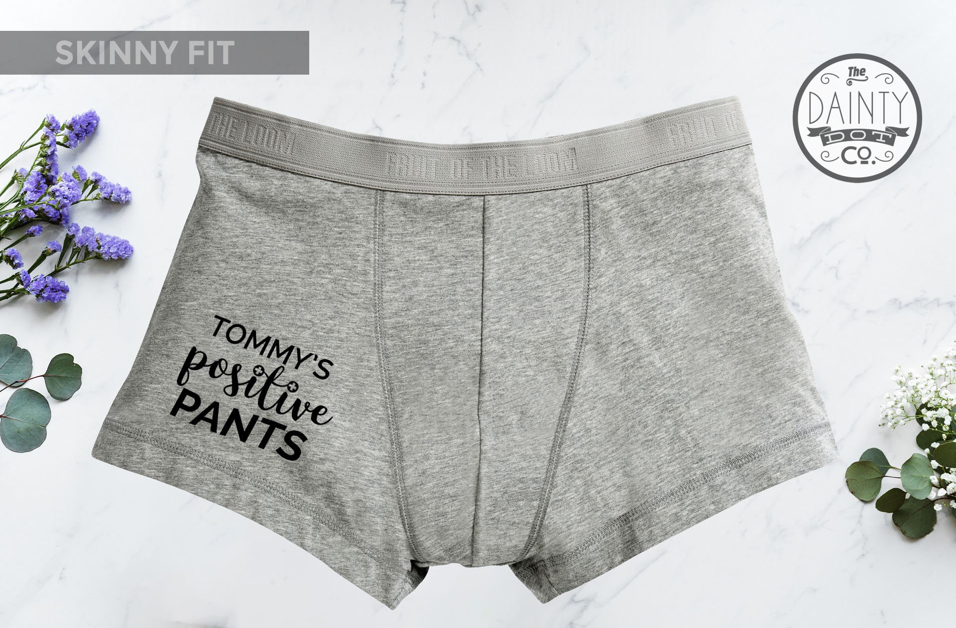 Image of Positive Pants, Anniversary Gifts For Him, Boyfriend Gift, Gift For Him, Gifts Boyfriend, Personalized Boxers Men, Funny Anniversary Gift
