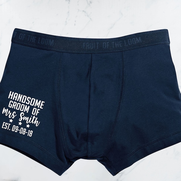 Personalised,Groom Underwear,Boxers,Groom Gifts,Groom Boxers,Wedding Underwear,Underwear,Wedding Day, Handsome Groom, Bride to Groom Gift