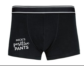 Positive Pants Men's Boxer Shorts: Personalized Mental Health Gift