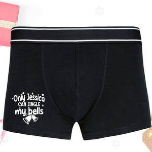 Personalised Jingle My Bells Boxers, Christmas Boxers, Naughty  Boxers, Gift For Him, Novelty Boxers, Stocking Filler, Funny Xmas Present