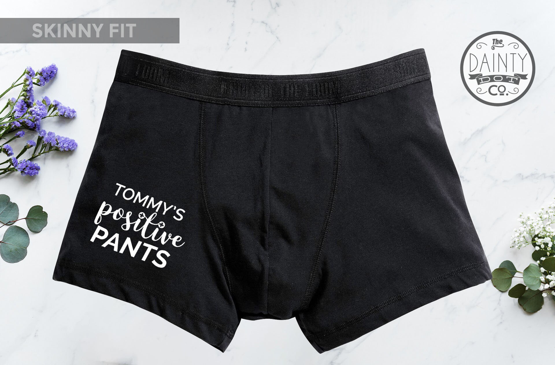 Image of Positive Pants, Anniversary Gifts For Him, Boyfriend Gift, Gift For Him, Gifts Boyfriend, Personalized Boxers Men, Funny