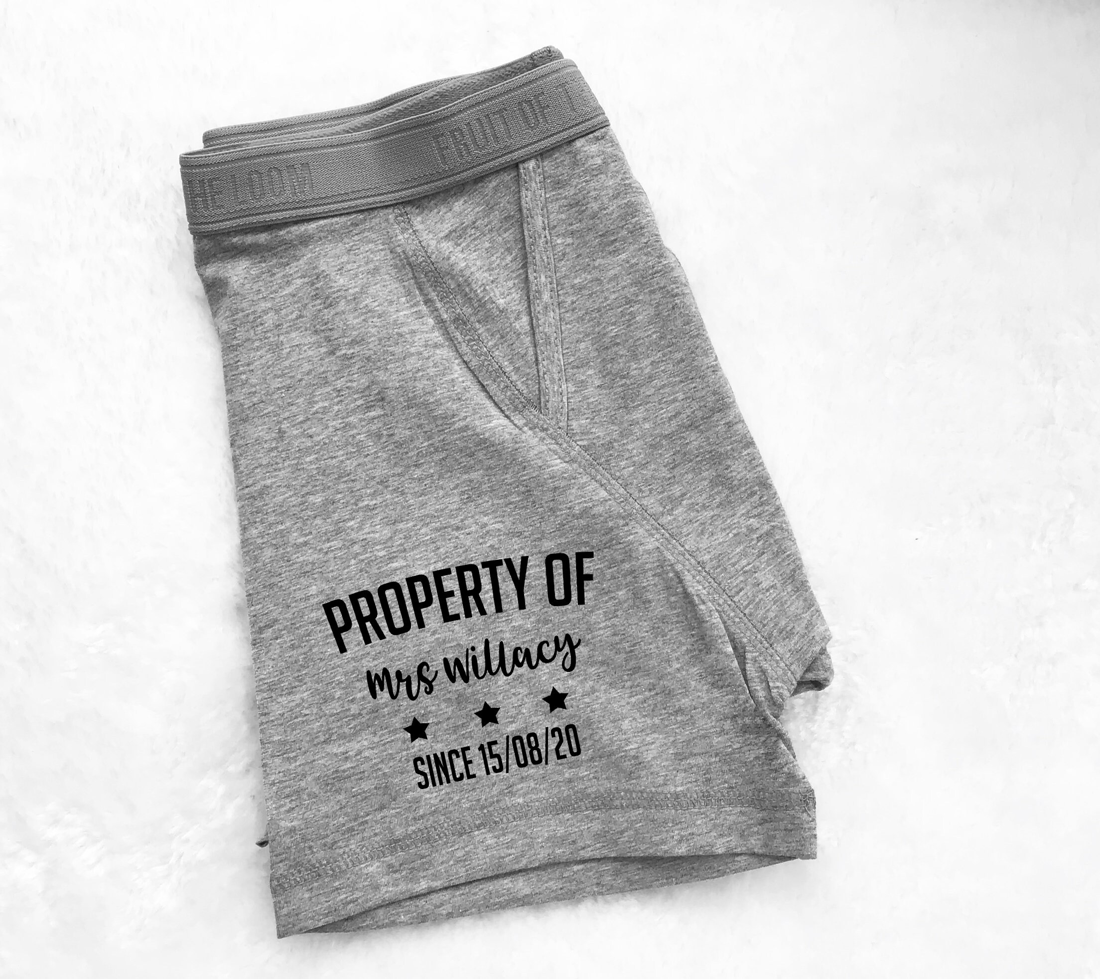 Image of Mens Valentines Day Gift, Husband Gift For Him, Husband, Personalized Boxers Men, Property Of Mrs, Valentine’S Gift, Naughty