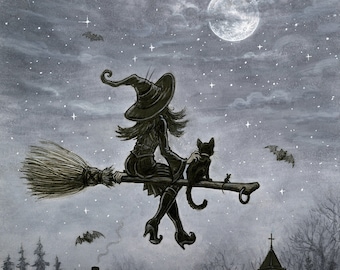 Lune de sorcière - 11 x 14 pouces
